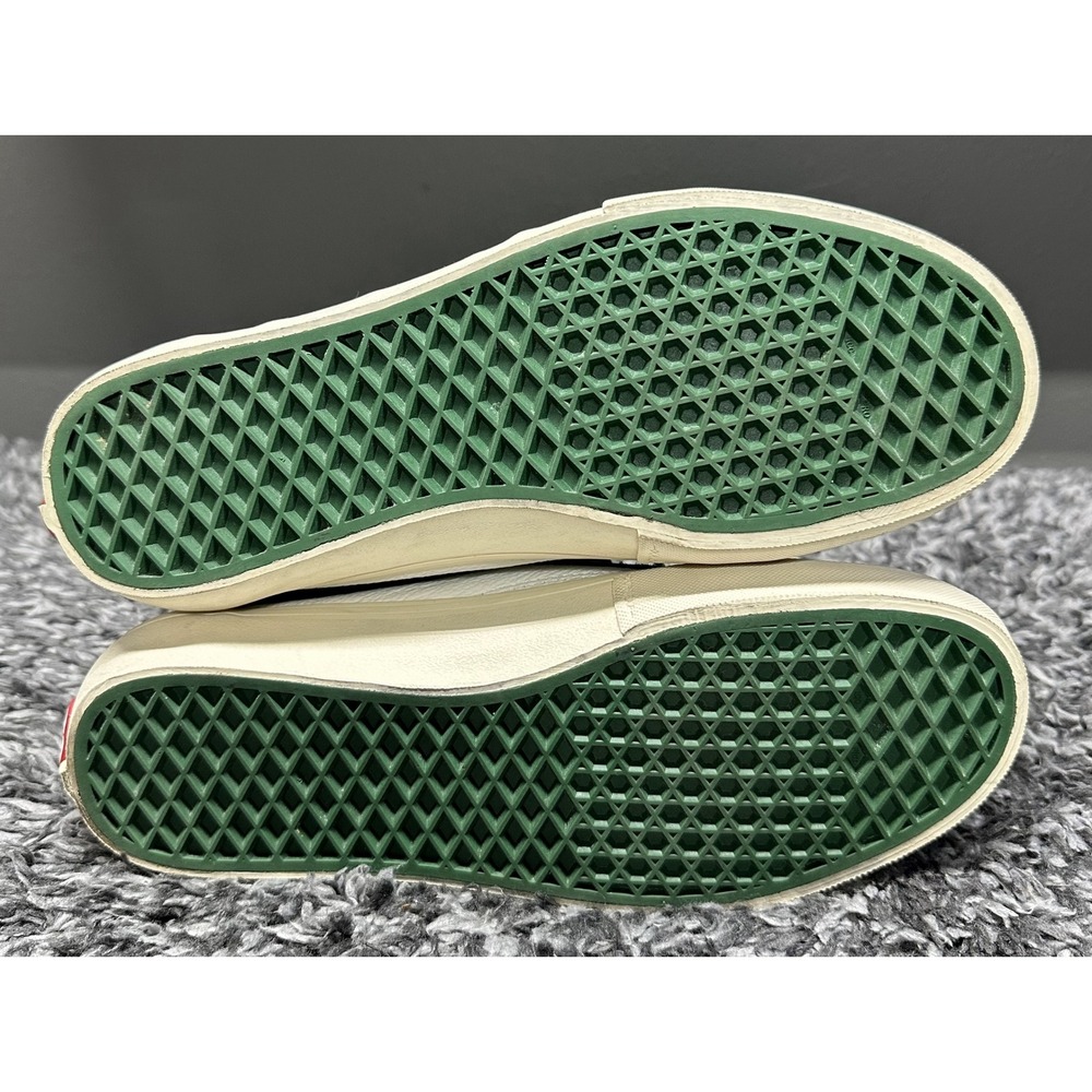 Vans Shoes Sneakers Mens Size 10.5 White Green Leather Old Skool Style 36 Skate - Picture 5 of 8